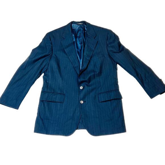 Chaps By Ralph Lauren Virgin Wool Blazer Large Blue Button Pockets Nordstroms - Picture 1 of 14